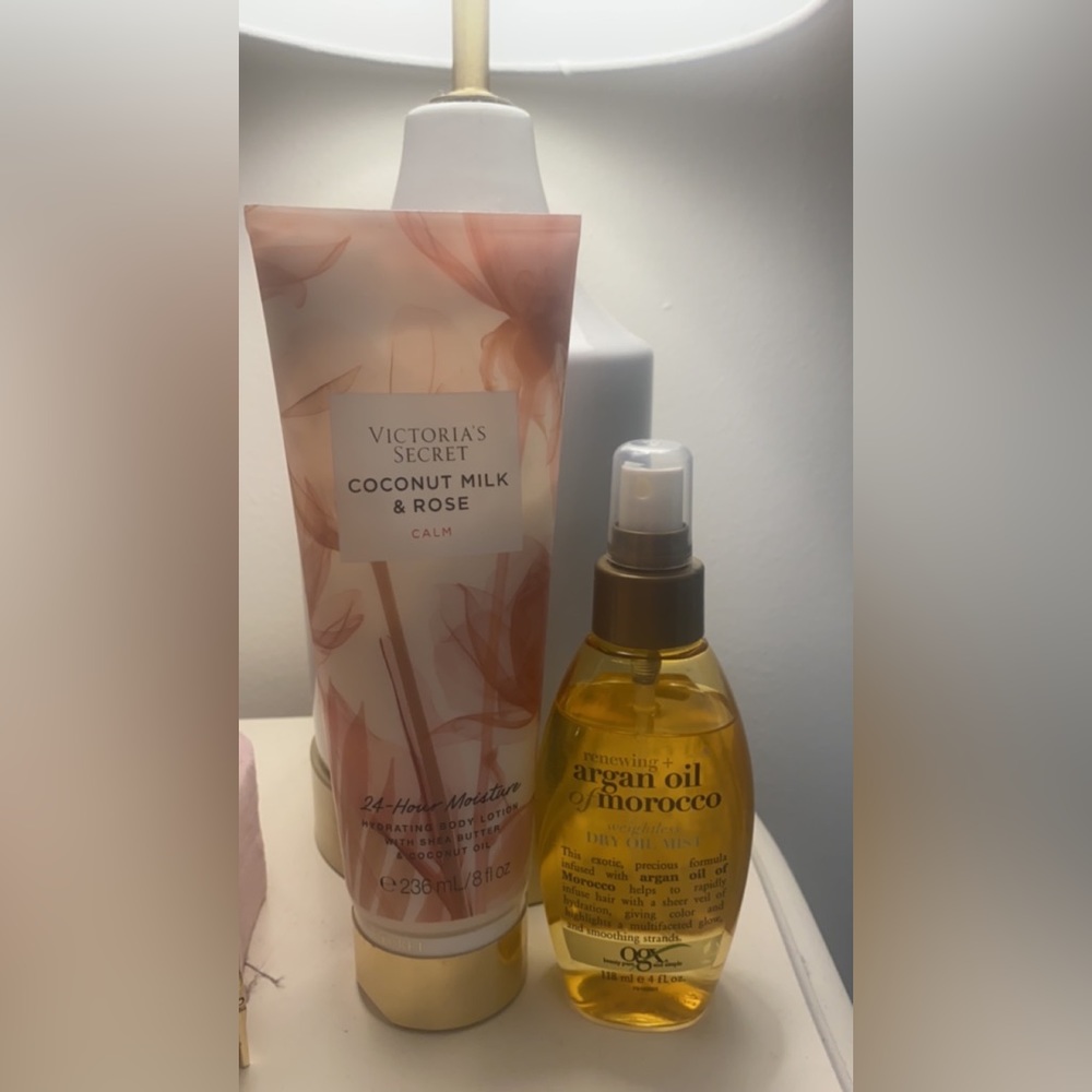 Beauty Bundle: Argan Oil of Morocco Dry Oil Mist & VS Coconut Milk & Rose Lotion